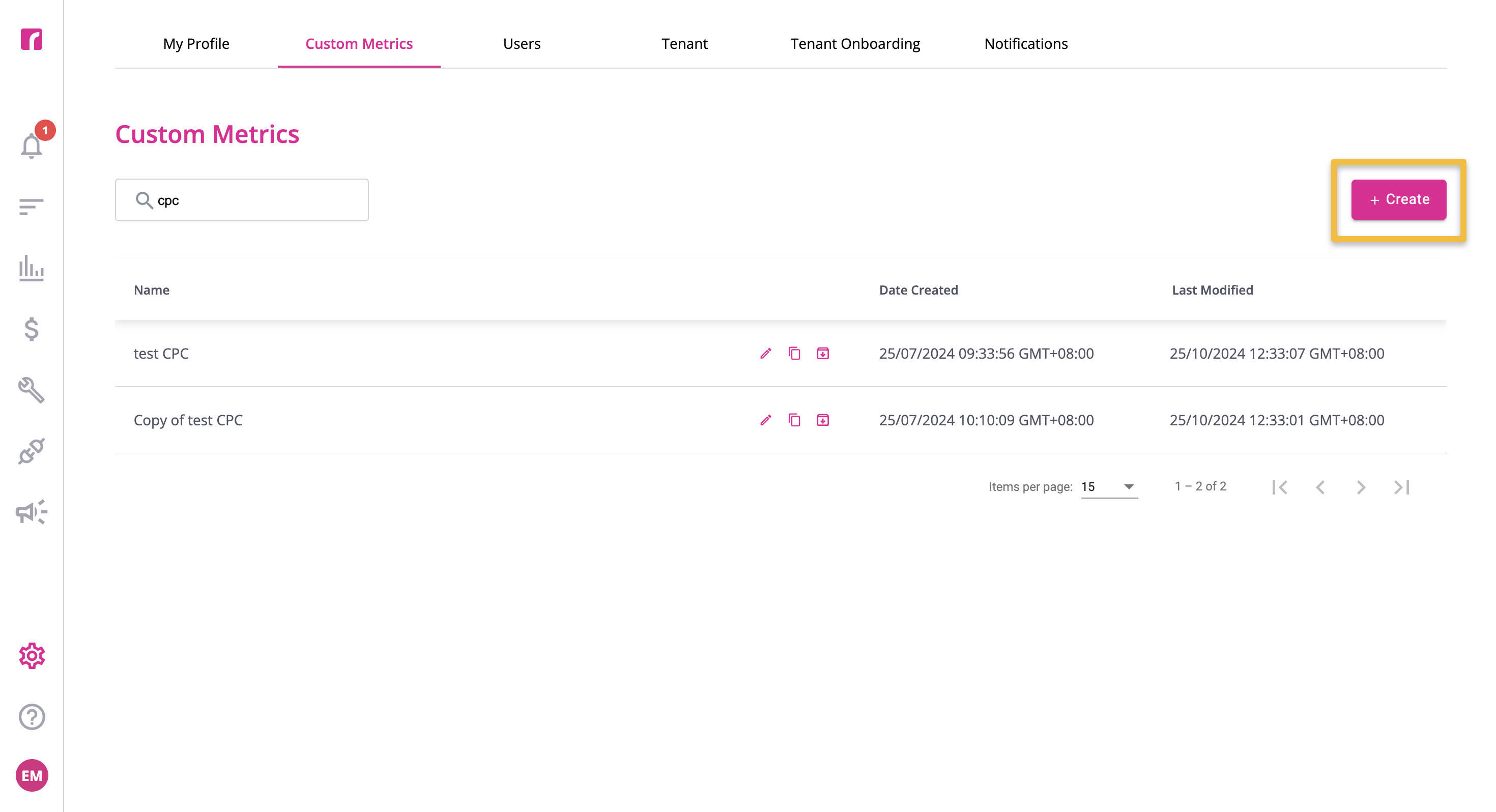 Create Dashboard